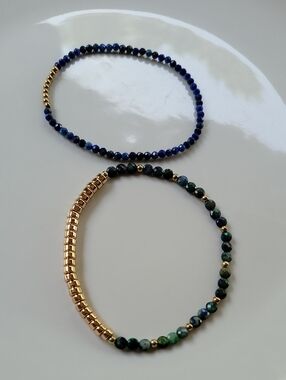 Faceted Lapiz Bracelet Set
